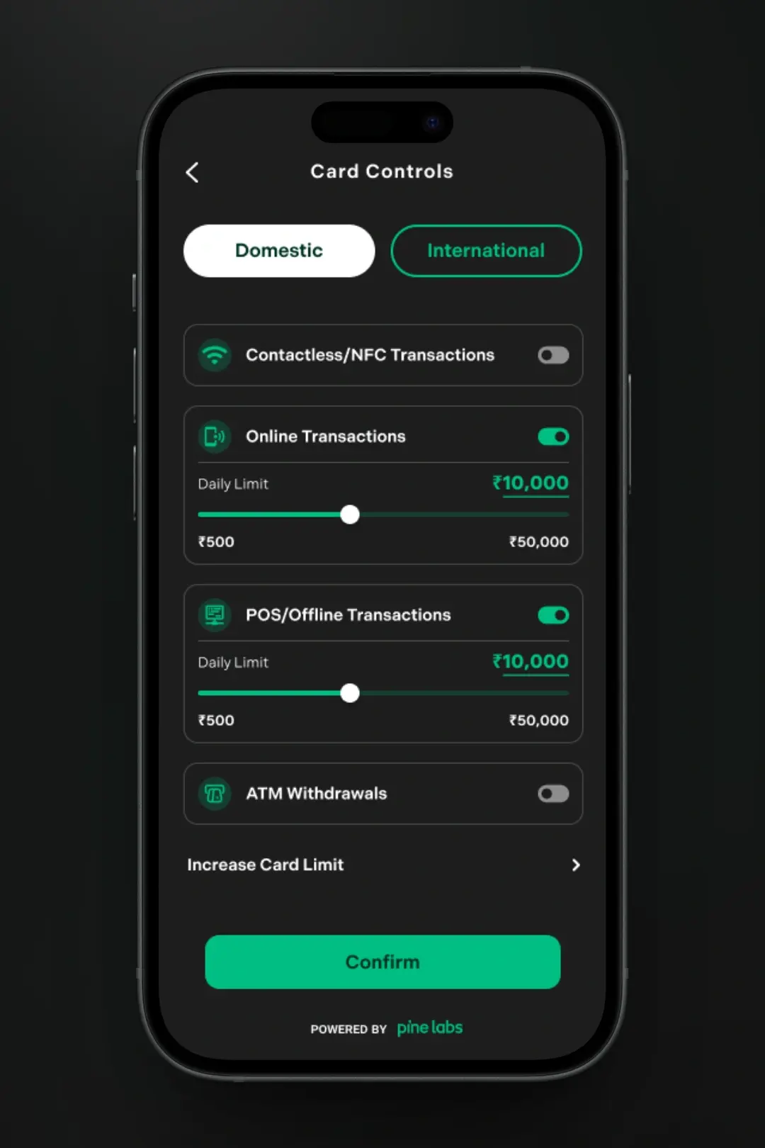 Card Controls.